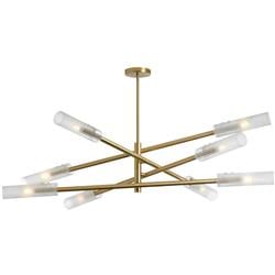 WAN-448C-AGB-FR 8 Light Incandescent Frosted Glass Wand Pendant, Aged Brass -  Dainolite