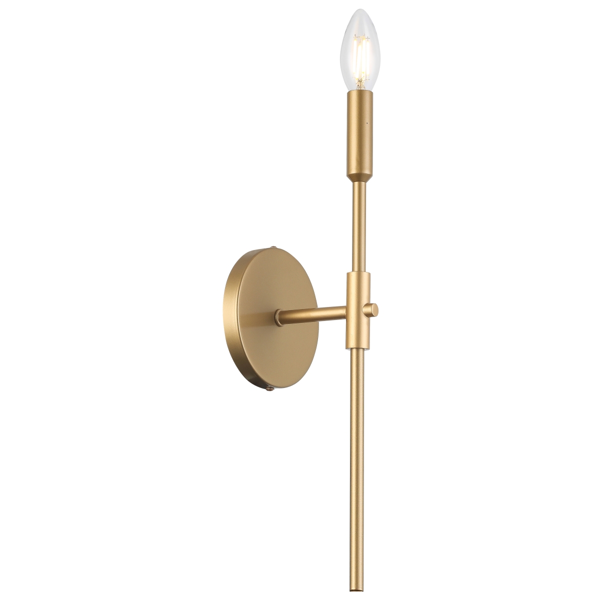 Picture of Dainolite CIN-161W-AGB 1 Light Incandescent Wall Sconce&#44; Satin Chrome Aged Brass