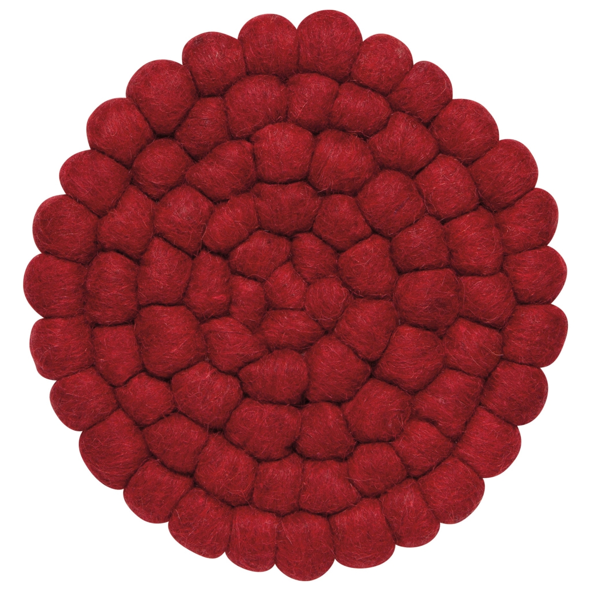 Picture of Danica Brands 2063005 8 in. Chili Red Wool Felt Ball Trivet