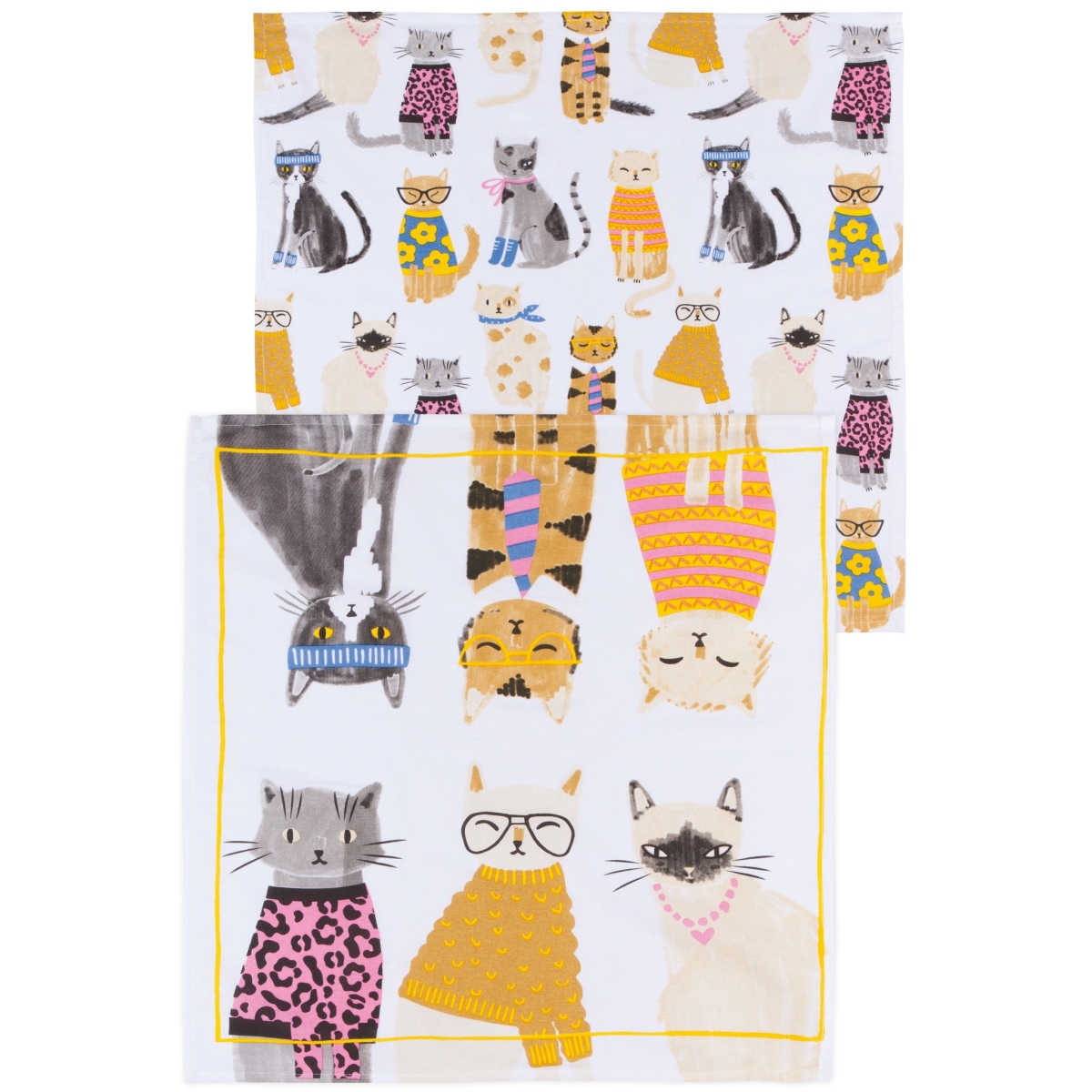 Picture of Danica Brands 2141005 Feline Fine Floursack Dishtowel, Set of 2