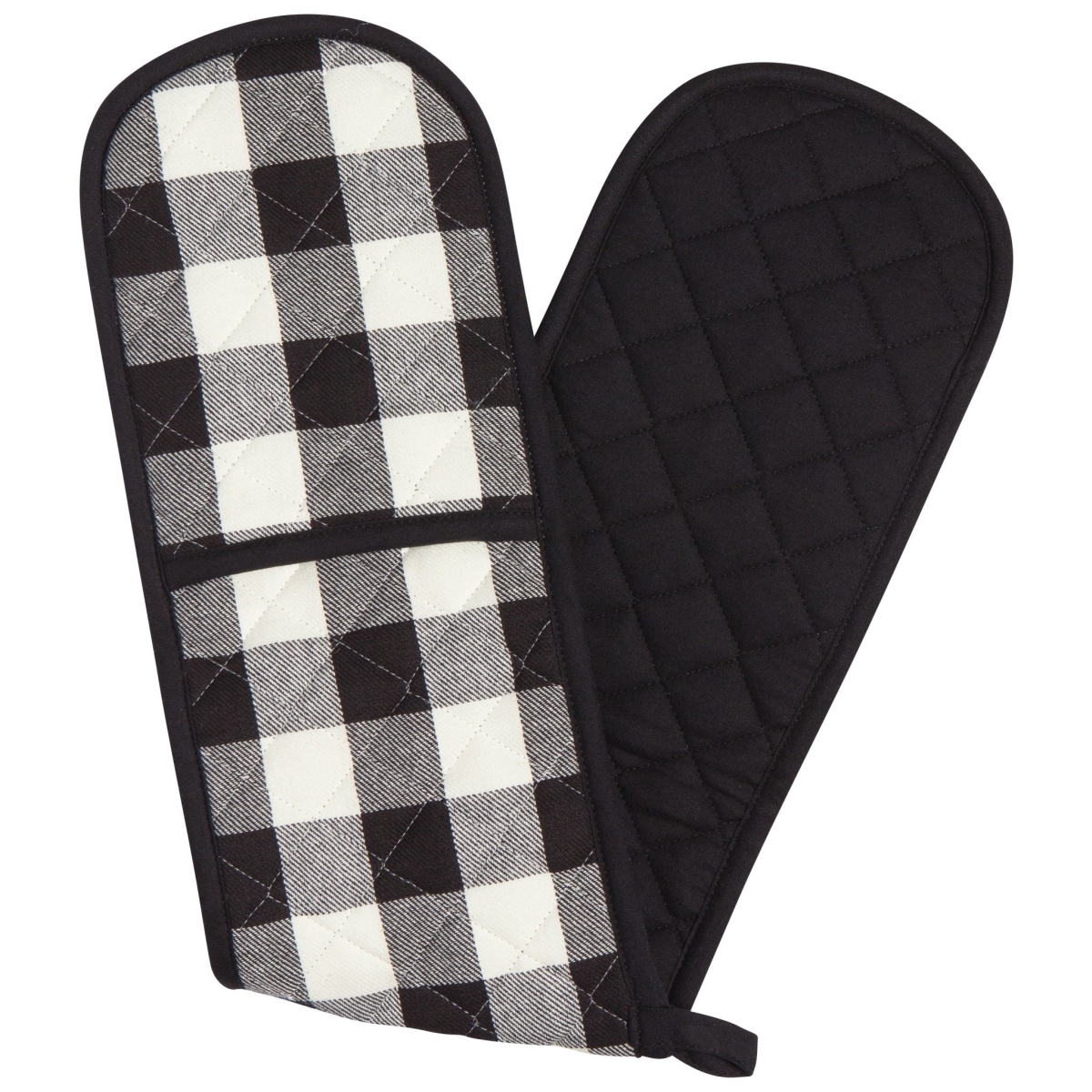 Picture of Danica Brands 2170001 7.5 x 36 in. Black Check Double Oven Mitt