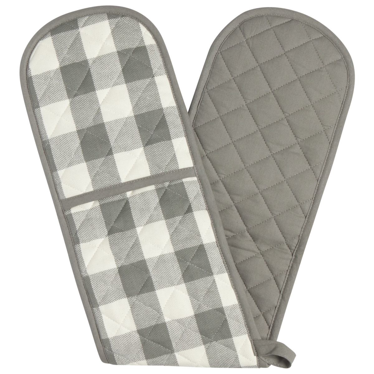 Picture of Danica Brands 2170003 7.5 x 36 in. London Gray Check Double Oven Mitt