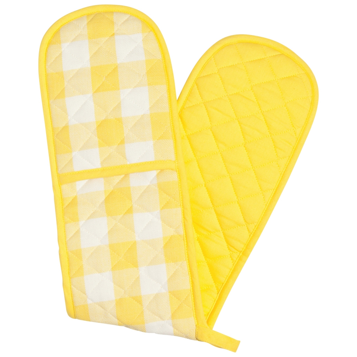 Picture of Danica Brands 2170005 7.5 x 36 in. Lemon Yellow Check Double Oven Mitt