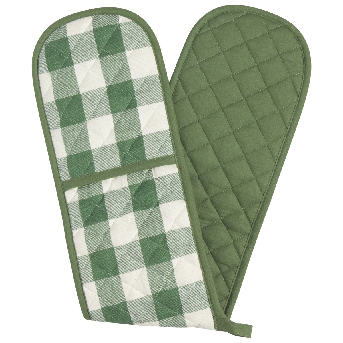 Picture of Danica Brands 2170006 7.5 x 36 in. Elm Green Check Double Oven Mitt