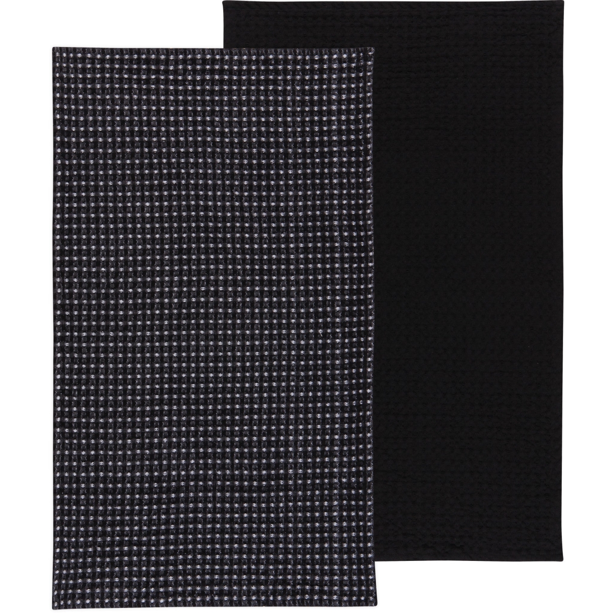 Picture of Danica Brands 2171005 Recycled Cotton 2nd Spin Black Waffle Dishtowel, Set of 2