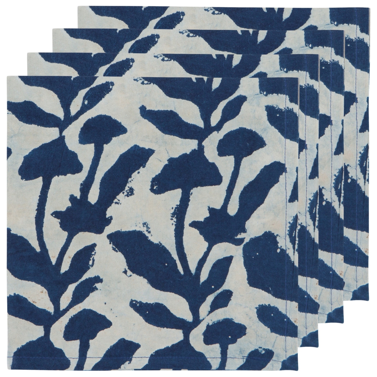 Picture of Danica Brands 1045014 Flourish Block Print Napkins, Set of 4