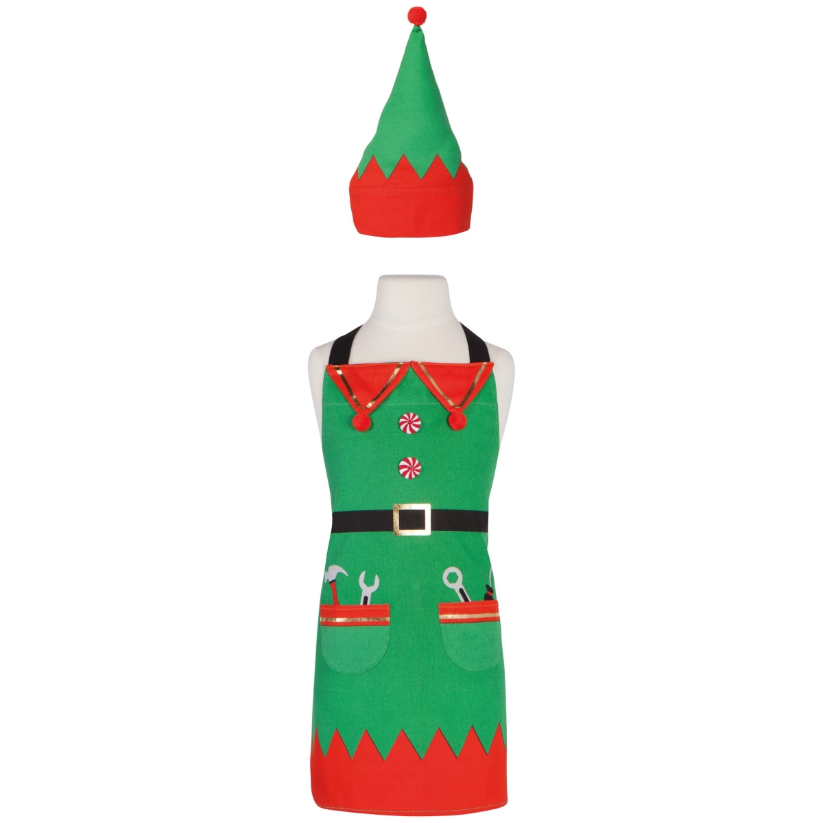 Picture of Danica Brands JKA1444D 21 x 18 in. Christmas Elf Kids Apron & Hat Set