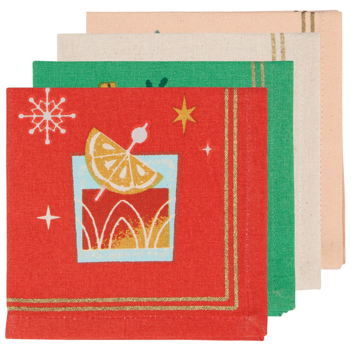 Picture of Danica Brands JNP1137D Spirits Bright Cocktail Napkins, Set of 4
