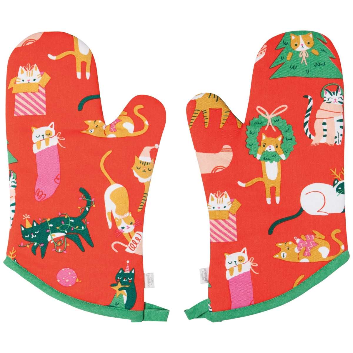 Picture of Danica Brands JOM1065D Let It Meow Christmas Oven Mitts, Set of 2