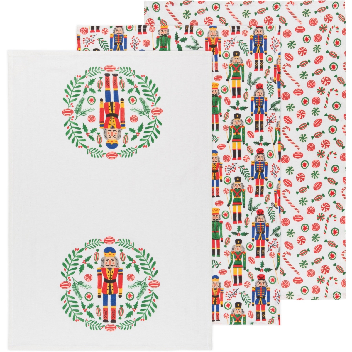 Picture of Danica Brands NKT1031D Nutcracker Bakers Floursack Dishtowels, Set of 3