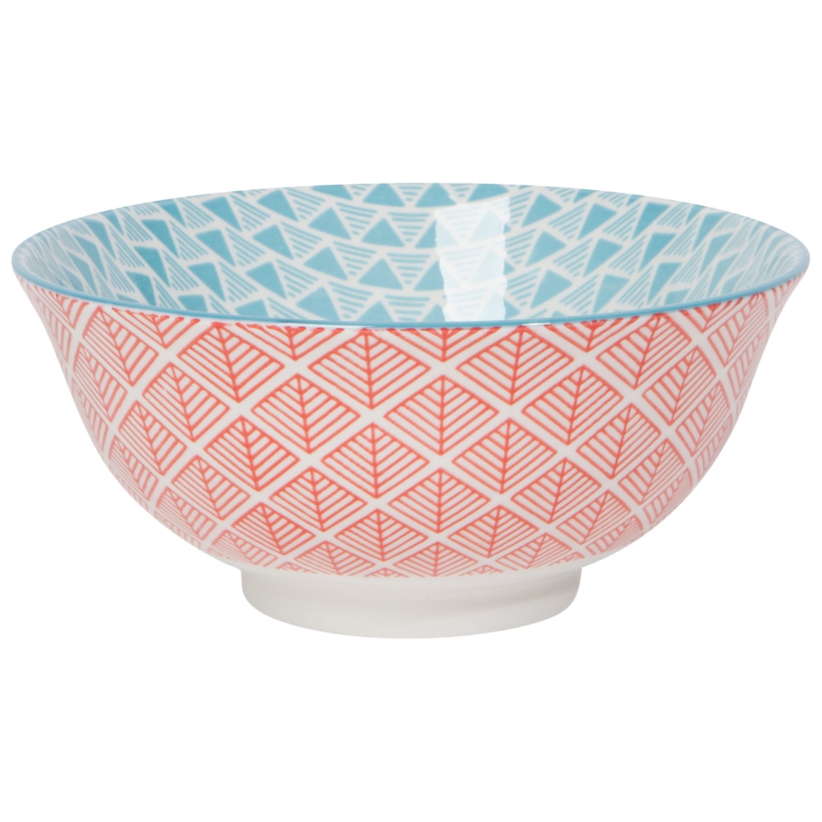 Picture of Danica Brands NBO1467D 6 in. Red & Blue Leaf Geo Stamped Bowl