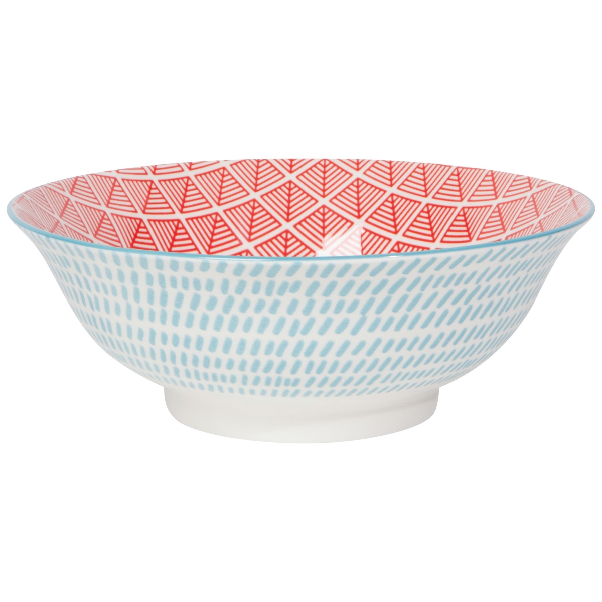 Picture of Danica Brands NBO1469D 8 in. Blue & Red Dash Stamped Bowl