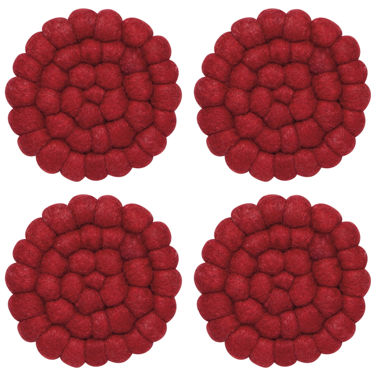 Picture of Danica Brands HCO1276D Chili Wool Felt Ball Coasters, Set of 4