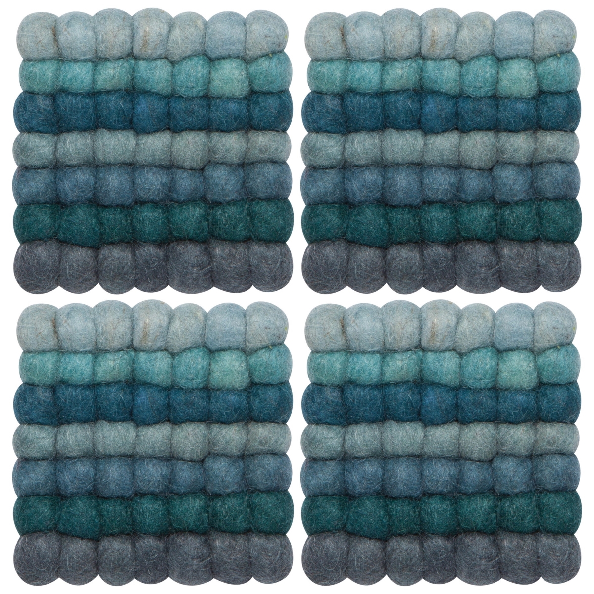 Picture of Danica Brands HCO1366D Lagoon Wool Felt Ball Coasters, Set of 4