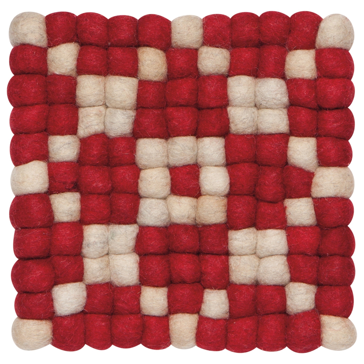Picture of Danica Brands HCO1455D 8 x 8 in. Cranberry Wool Felt Ball Trivet