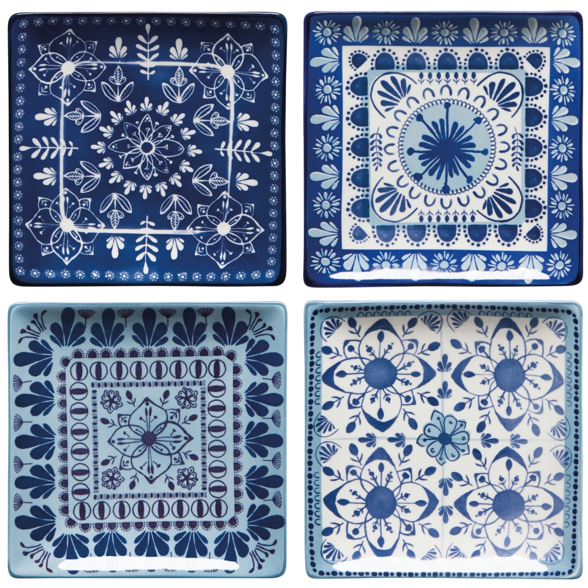 Picture of Danica Brands HPT1153D 6 x 6 in. Porto Stamped Plates - Set of 4