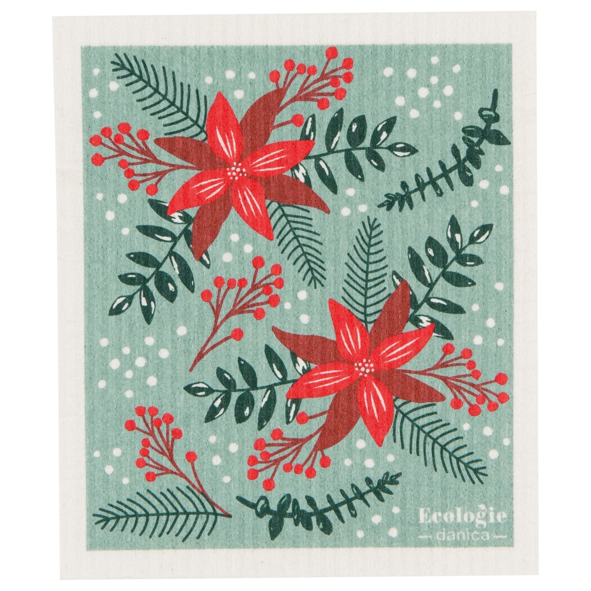 Picture of Danica Brands ESW1504D Poinsettia Swedish Sponge Cloth