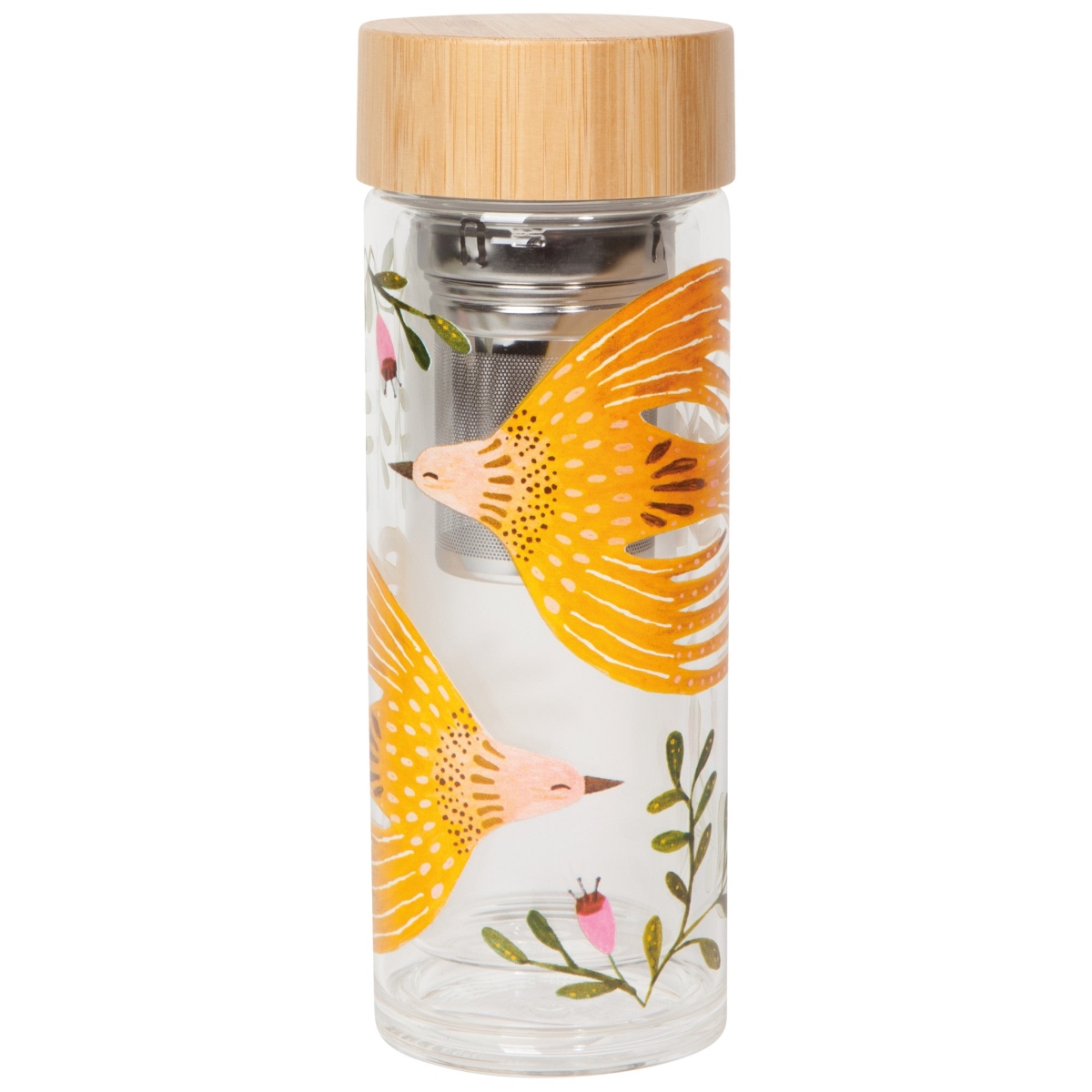 Picture of Danica Brands DWB1912D 2.5 x 7.5 in. Plume Glass Tea Infuser Bottle