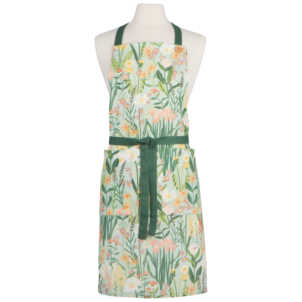 Picture of Danica Brands NAP1678D 28 x 32 in. Bees & Blooms Spruce Apron