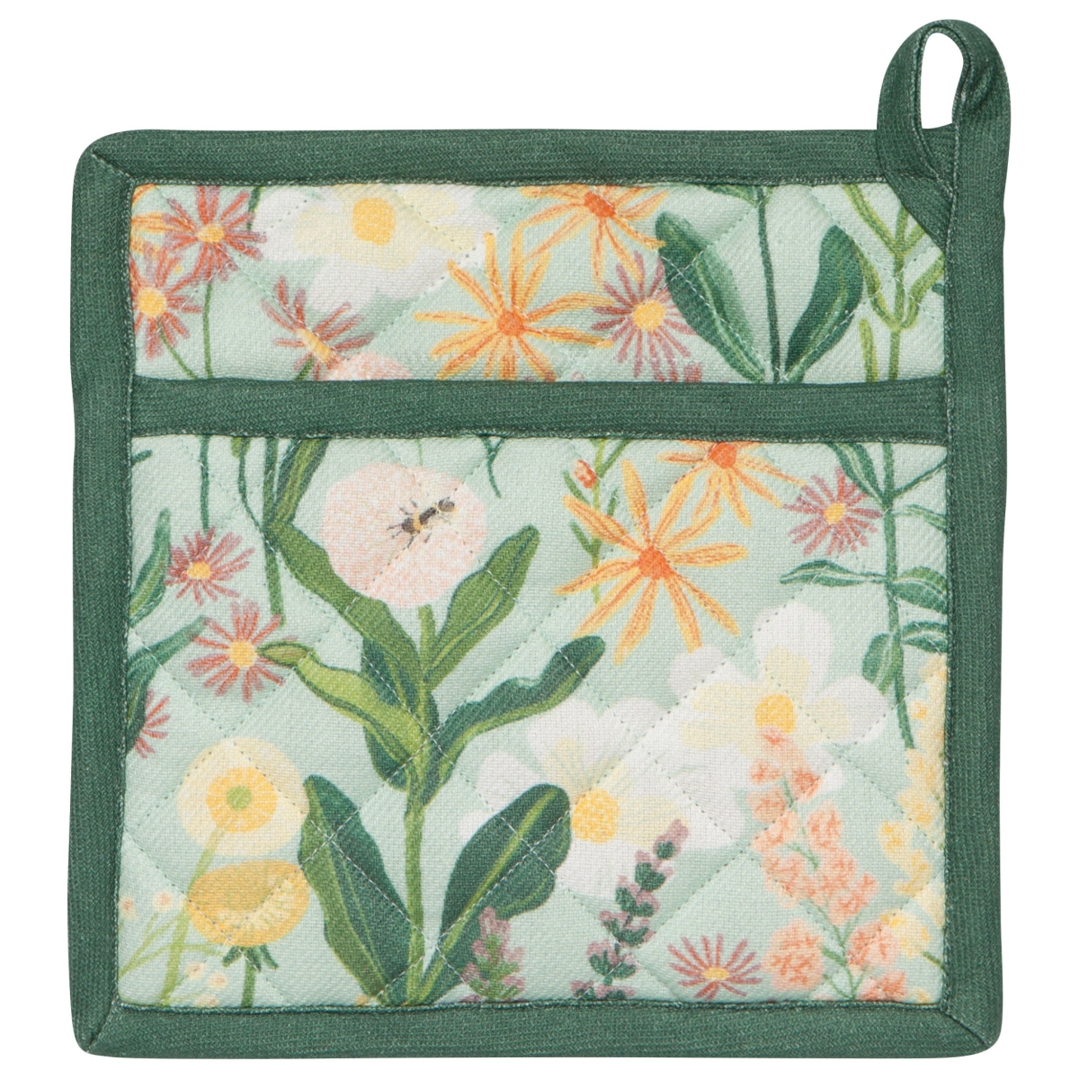Picture of Danica Brands NPH1749D 8 x 8 in. Bees & Blooms Pocket Potholder