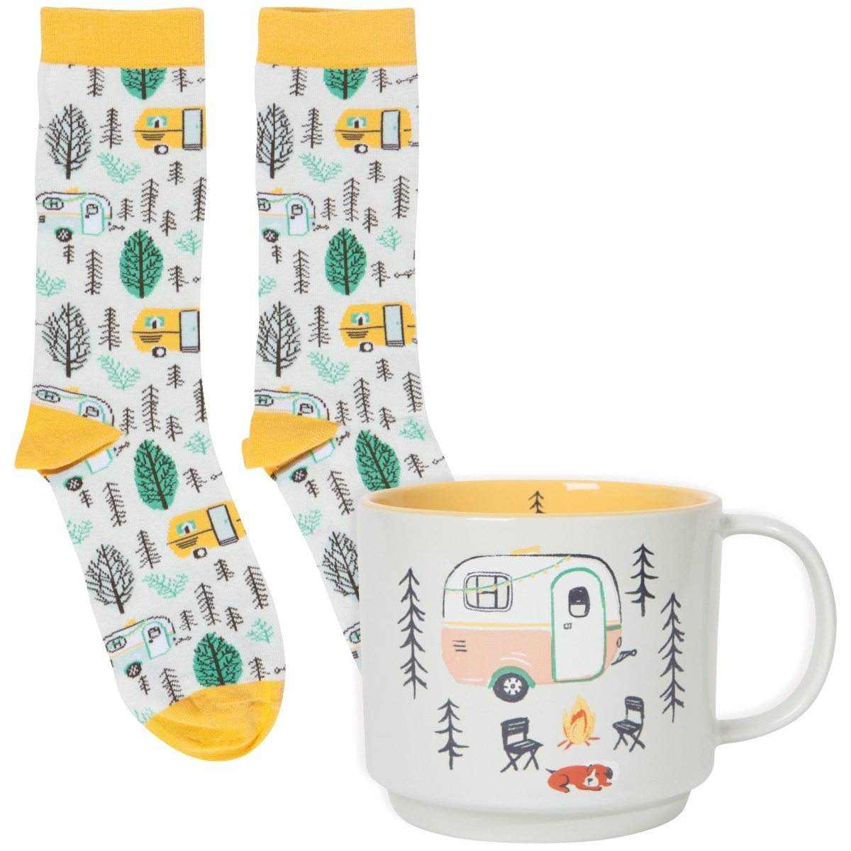 Picture of Danica Brands JMG1822D Happy Camper Mug & Socks - Set of 2