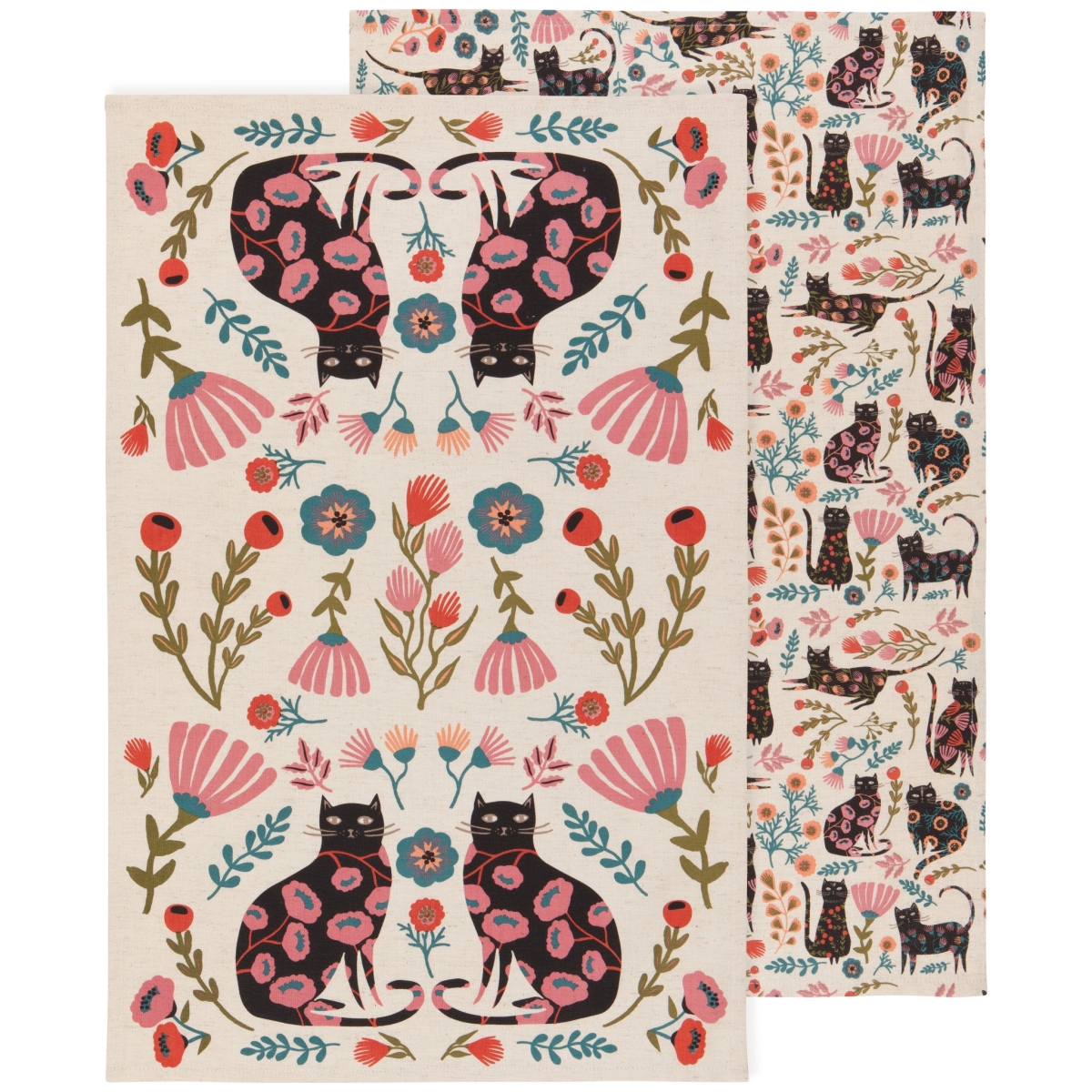 Picture of Danica Brands DKT2507D 18 x 28 in. Catbloom Dishtowels, Set of 2