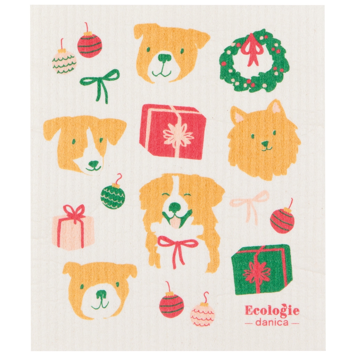 Picture of Danica Brands ESW2685D 6.5 x 8 in. Holiday Hounds Swedish Sponge Cloth
