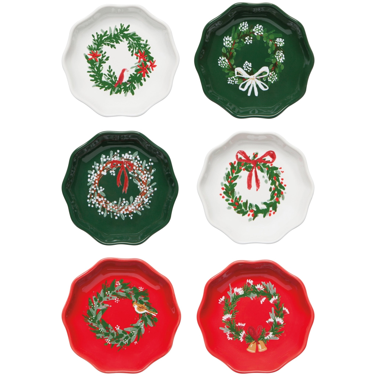 Picture of Danica Brands NBO2453D 3 oz Wreaths Shaped Pinch Bowls, Set of 6