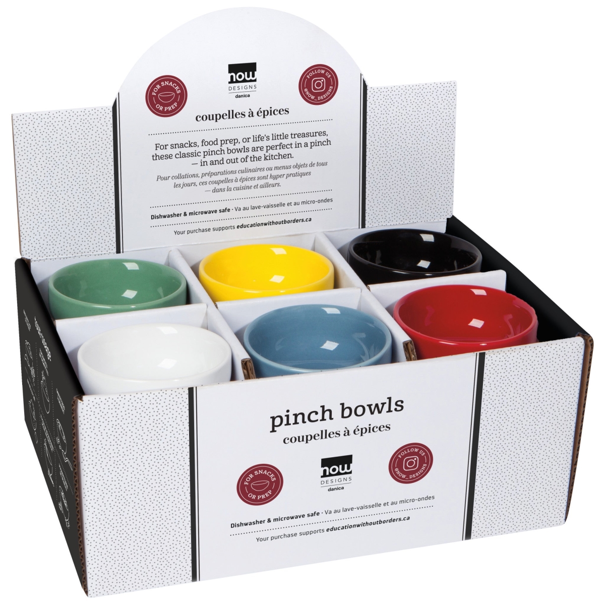 Picture of Danica Brands NBO2314D 2 oz Color Center Pinch Bowl Counter Display - 24 Assorted Color
