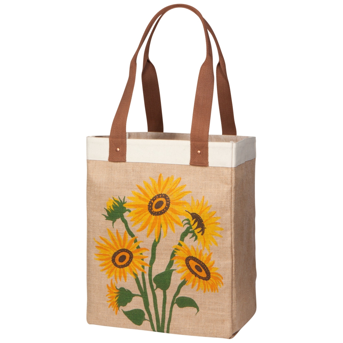 Picture of Danica Brands NTB2326D Sunflower Splendor Large Burlap Shopping Bag