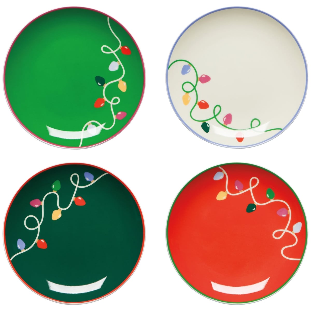 Picture of Danica Brands JPT2641D 6 in. Holiday Glow Appetizer Plates - Set of 4