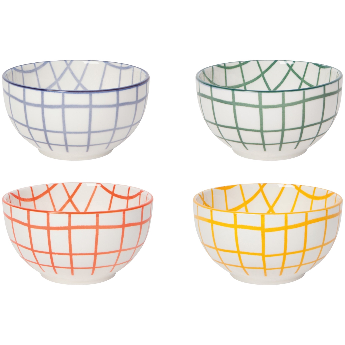 Picture of Danica Brands JBO2856D 14 oz Wobbly Check Bowls, Set of 4