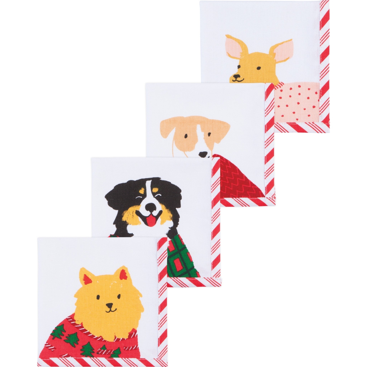 Picture of Danica Brands JNP2606D Holiday Hounds Christmas Cocktail Napkins, Set of 4