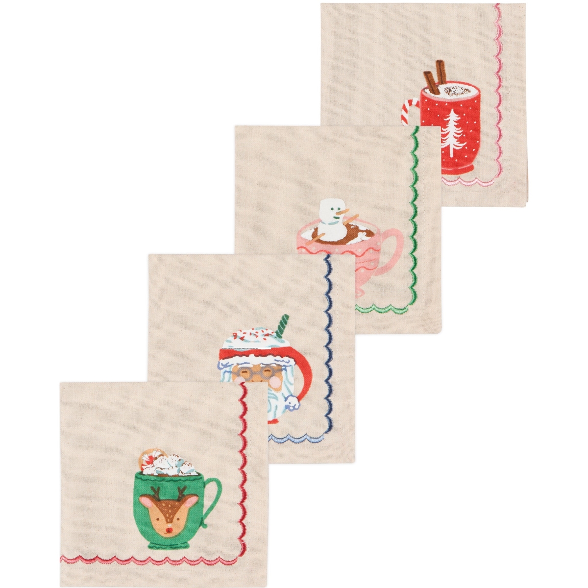 Picture of Danica Brands JNP2620D Cozy Cups Christmas Cocktail Napkins, Set of 4