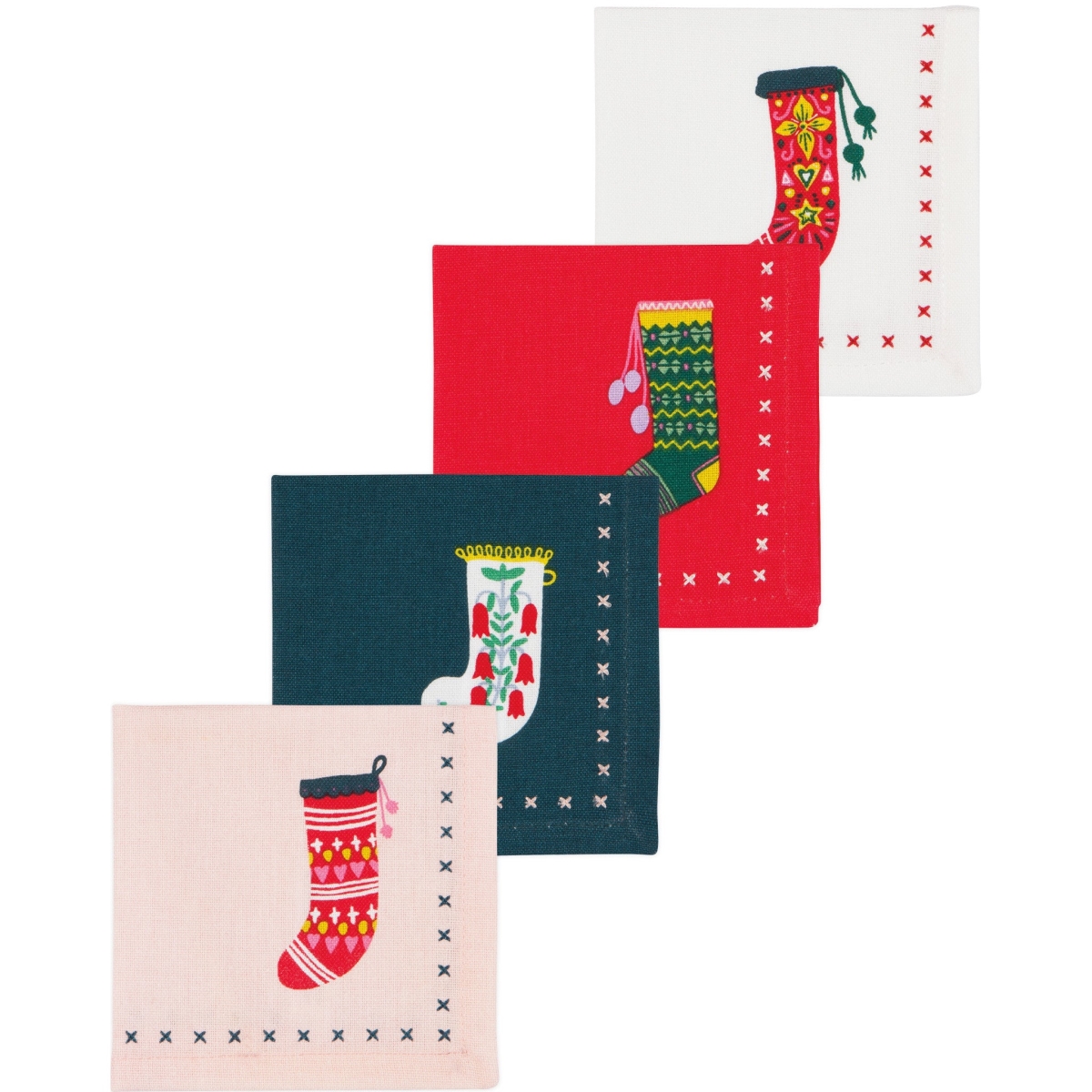 Picture of Danica Brands JNP2656D Winter Woolens Christmas Cocktail Napkins, Set of 4