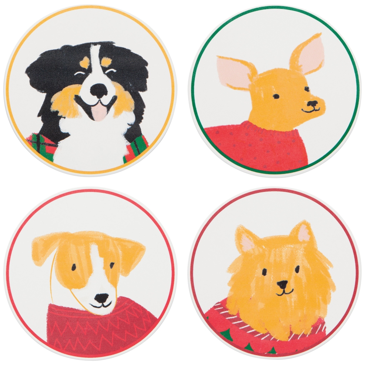 Picture of Danica Brands JCO2607D Holiday Hounds Soak Up Coasters, Set of 4