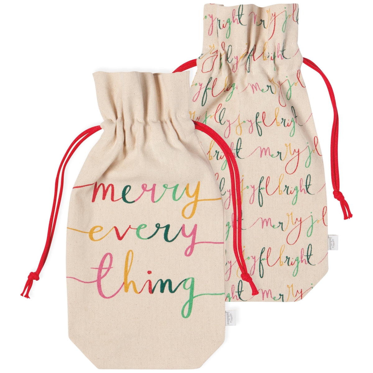 Picture of Danica Brands JTB2659D Merry Everything Wine Bags, Set of 2