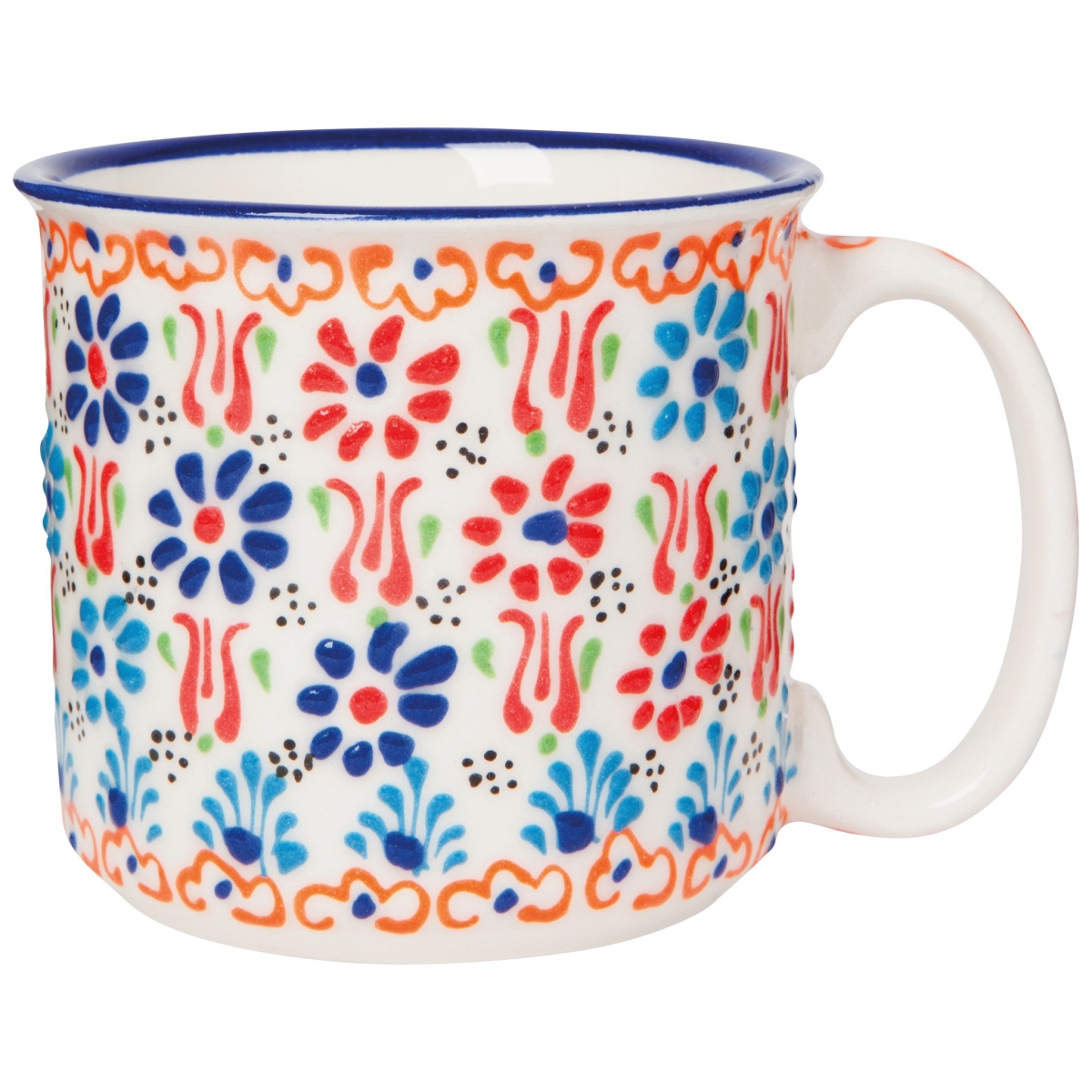 Picture of Danica Brands HMG2262D 12 oz Hand-Painted Turkish Mug - Evani White