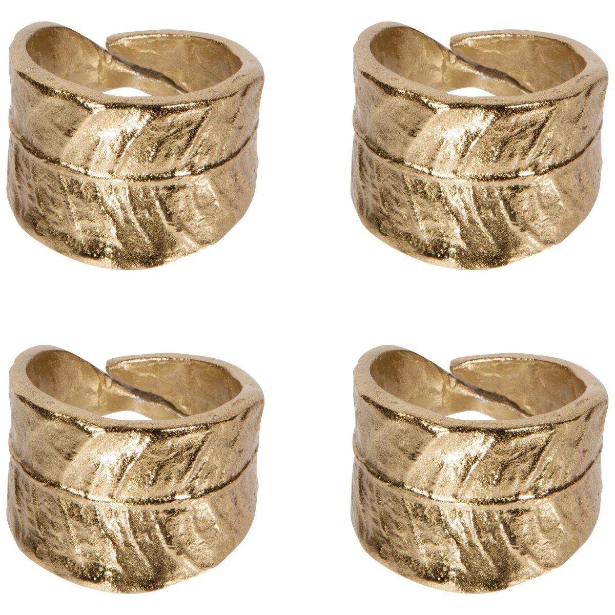 Picture of Danica Brands HNP2897D 1.75 x 1.5 in. Leaf Metal Napkin Rings - Set of 4