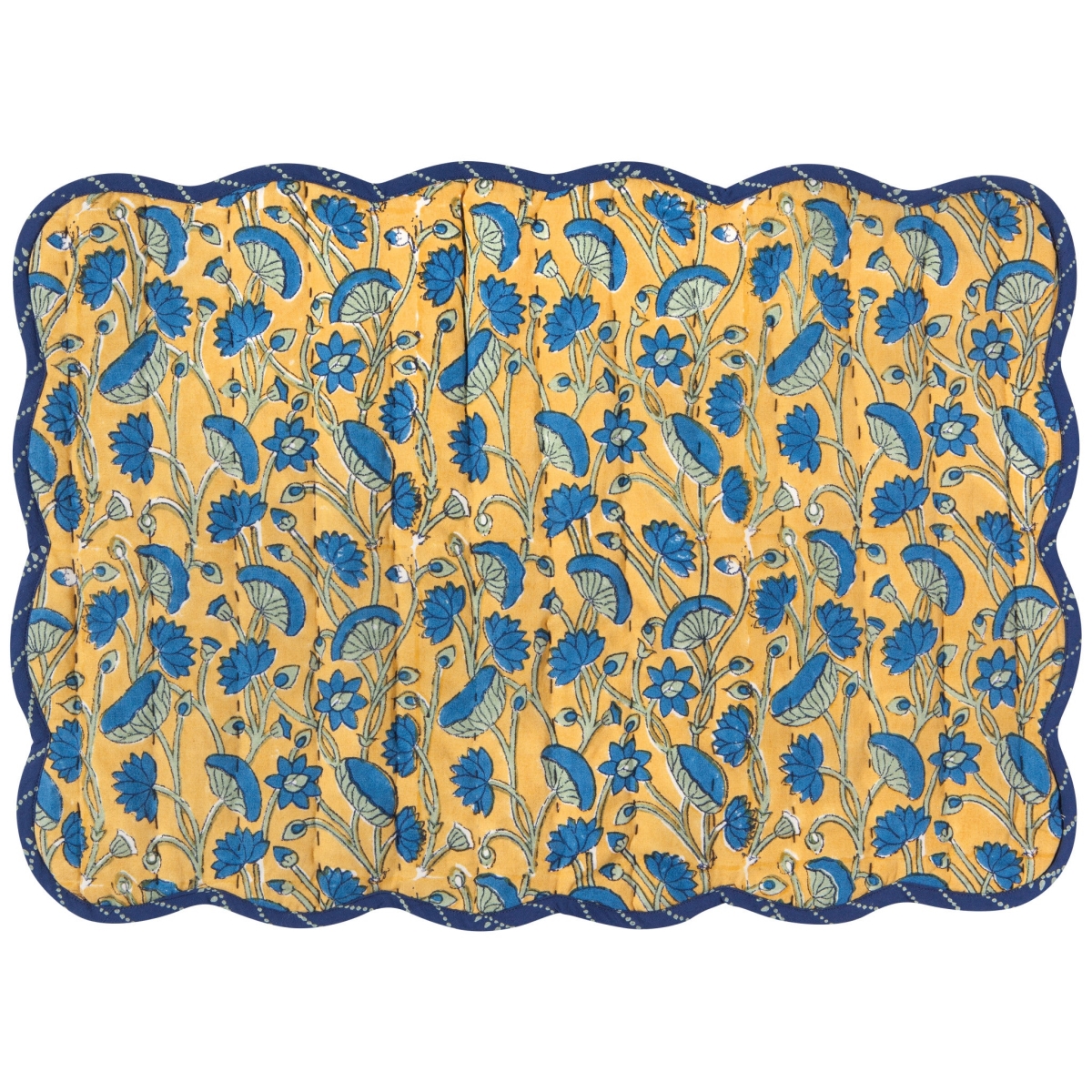 Picture of Danica Brands HPM2270D 13 x 19 in. Fan Flower Block Print Kantha Placemat