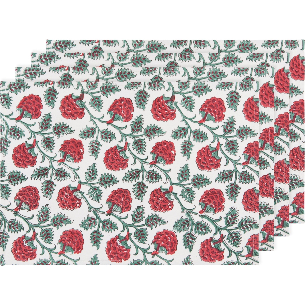 Picture of Danica Brands HPM2732D Carnation Block Print Placemats, Set of 4