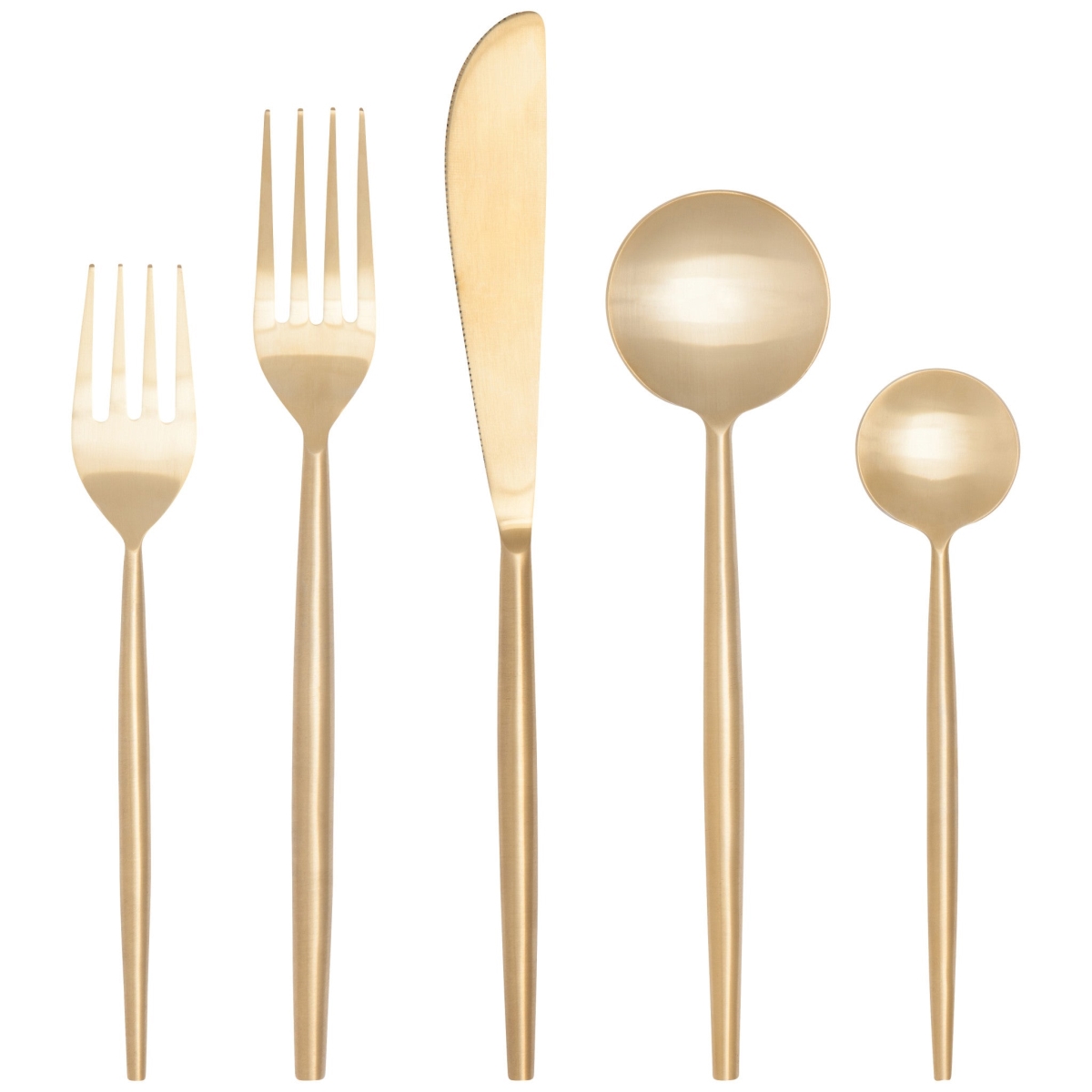 Picture of Danica Brands HFW2720D Matte Gold Taper Flatware - Set of 5