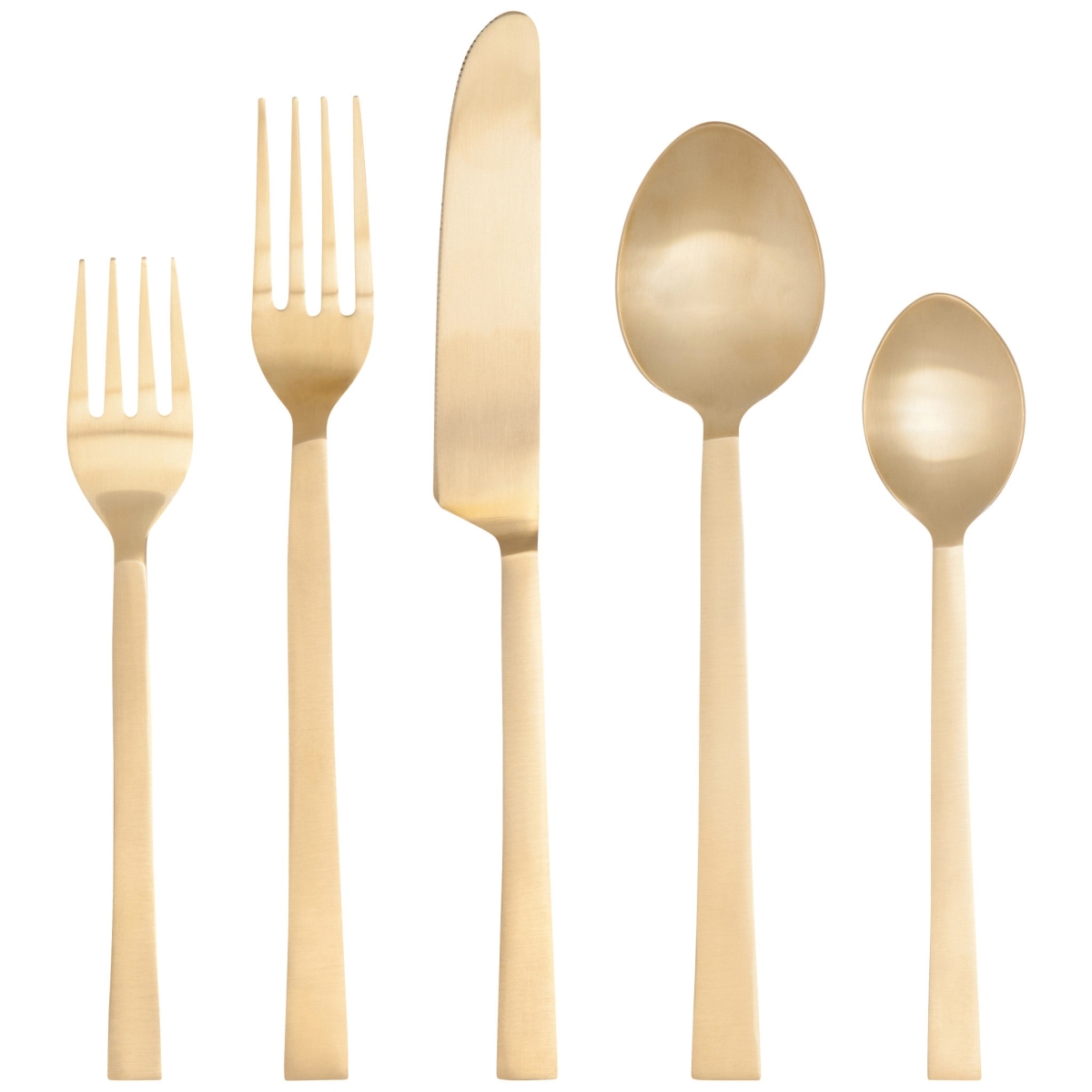 Picture of Danica Brands HFW2721D Matte Gold Edge Flatware - Set of 5