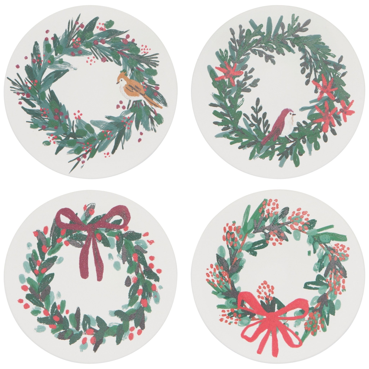 Picture of Danica Brands NCO2913D Wreaths Soak Up Coasters, Set of 4