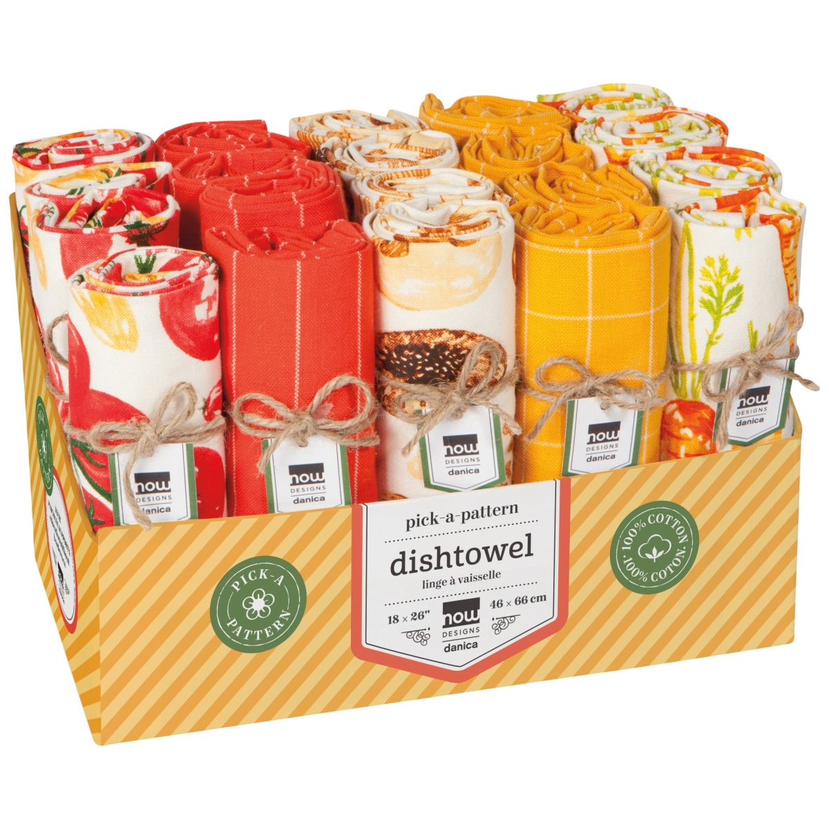 Picture of Danica Brands NKT3087D Locally Grown Dishtowel Counter Display - 20 Assorted Design