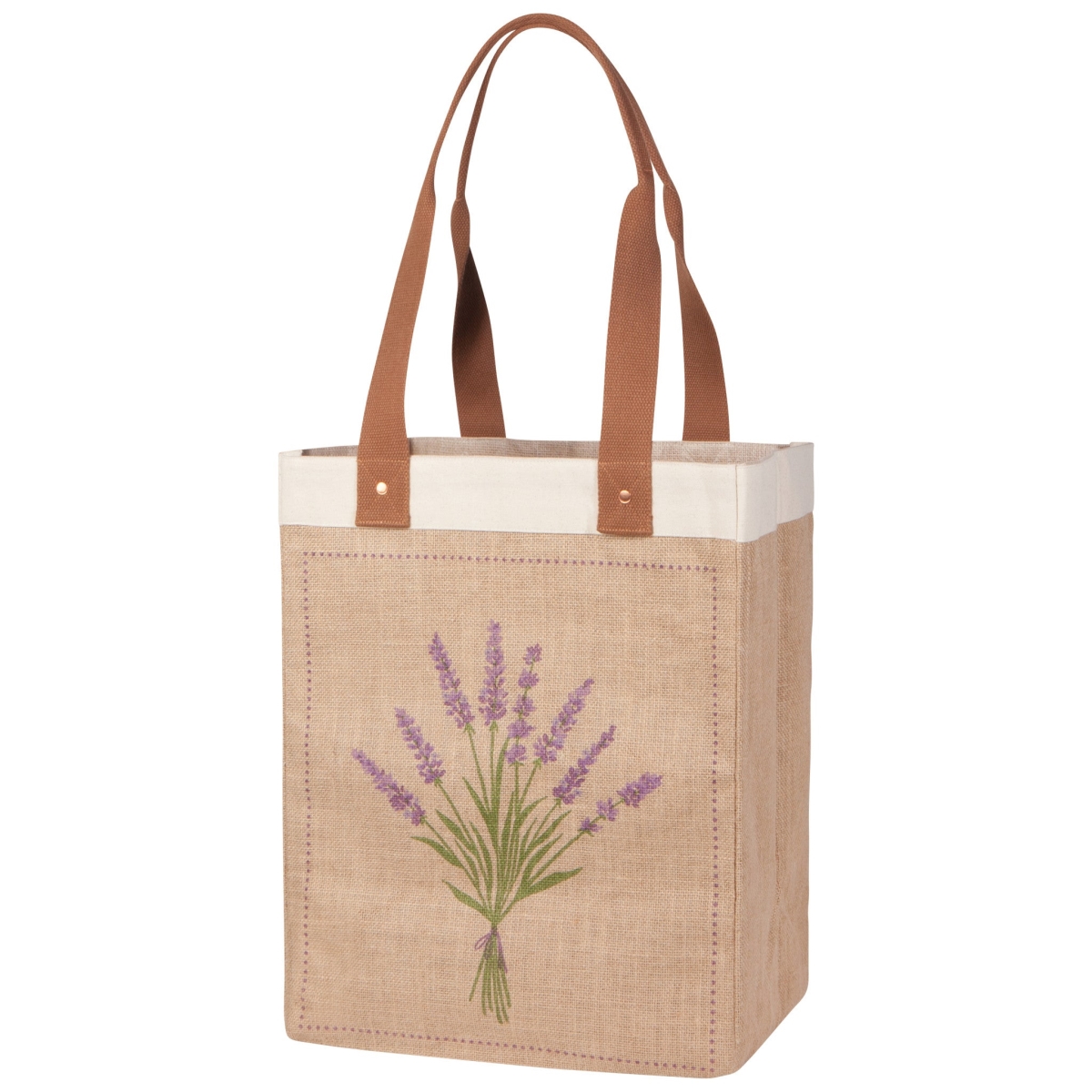 Picture of Danica Brands NTB3024D Lavender Large Burlap Shopping Bag