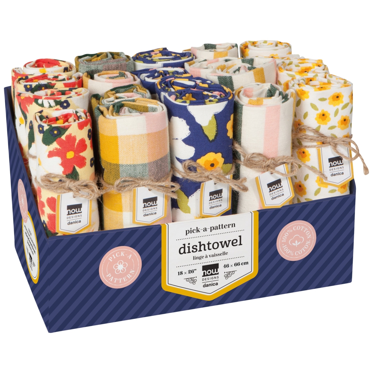 Picture of Danica Brands NKT3086D Full Bloom Dishtowel Counter Display - 20 Assorted Design