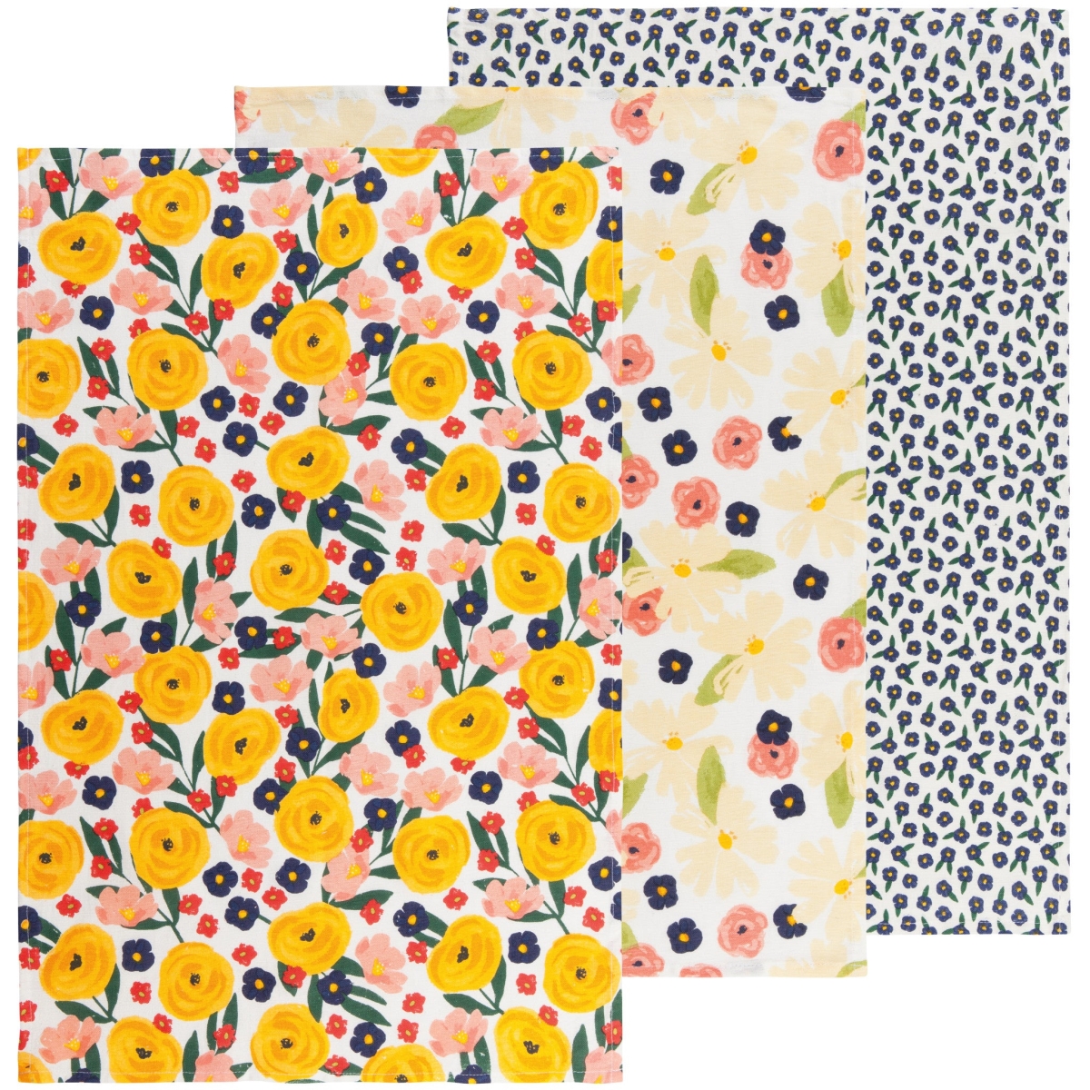 Picture of Danica Brands NKT3000D 20 x 30 in. Full Bloom Bakers Floursack Kitchen Towel - Assorted Design - Set of 3