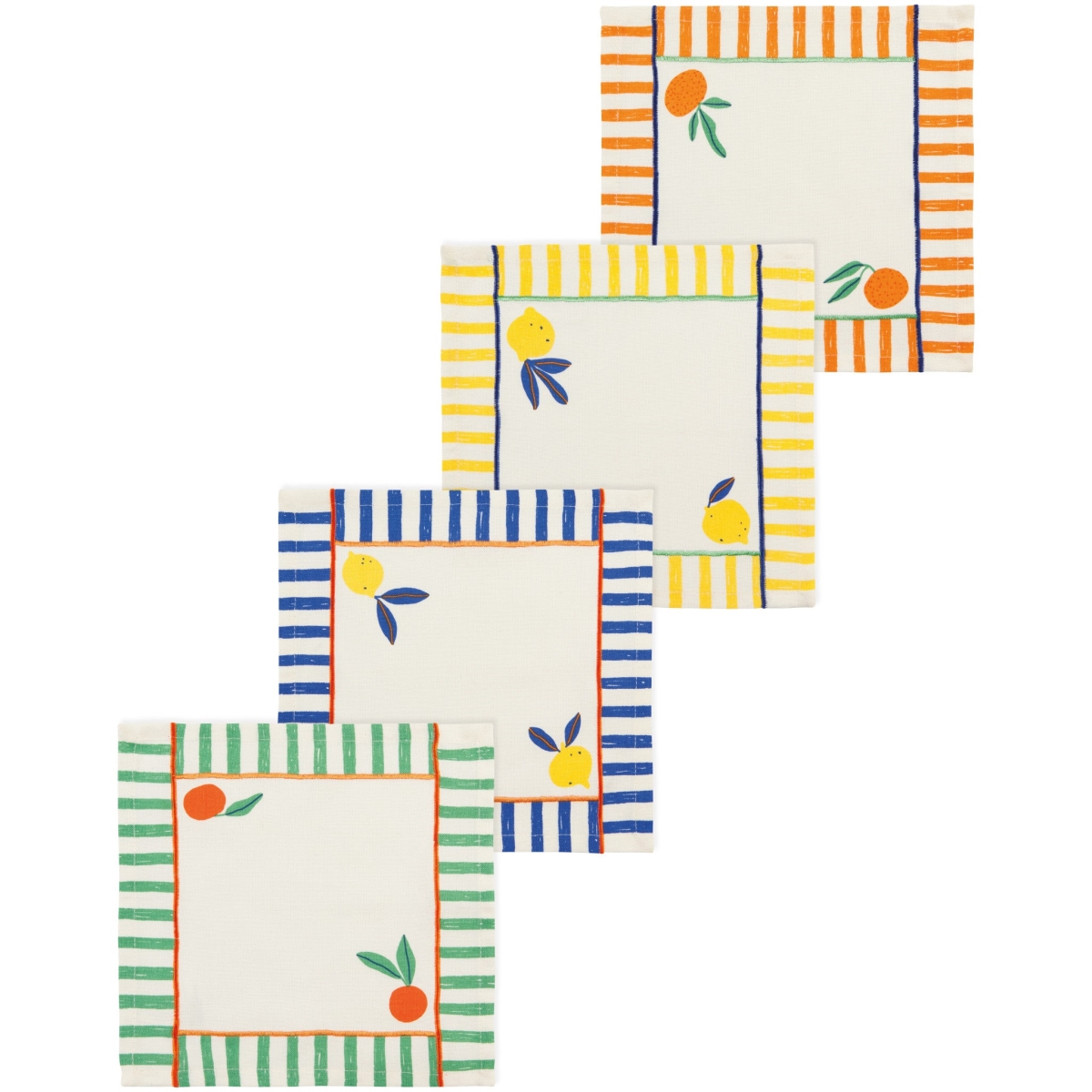Picture of Danica Brands JNP3138D Citrus Burst Cocktail Napkins - Assorted Color, Set of 4