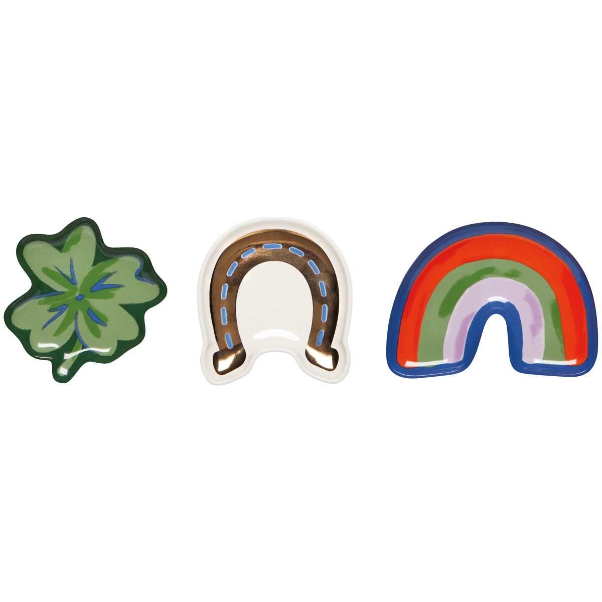 Picture of Danica Brands JSV3149D Feeling Lucky Dish - Assorted Design, Set of 3